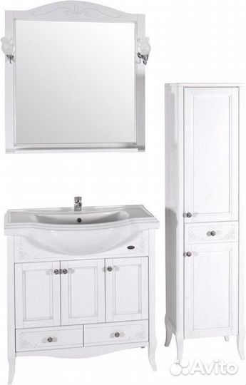 Тумба с раковиной ASB-Woodline Салерно 80 белая, п