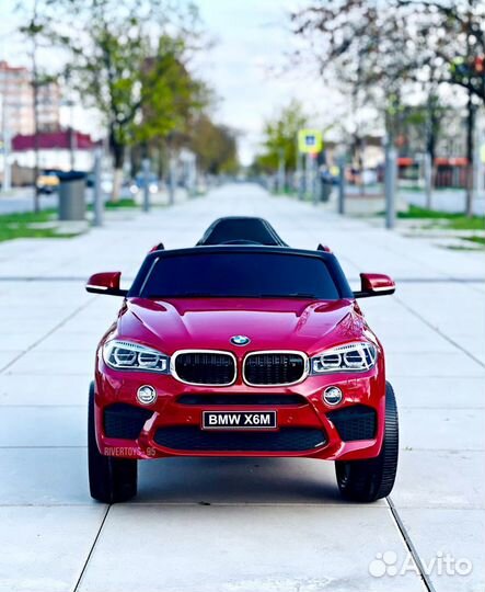 Детские машинки электромобиль BMW X6M mini (Вишн)