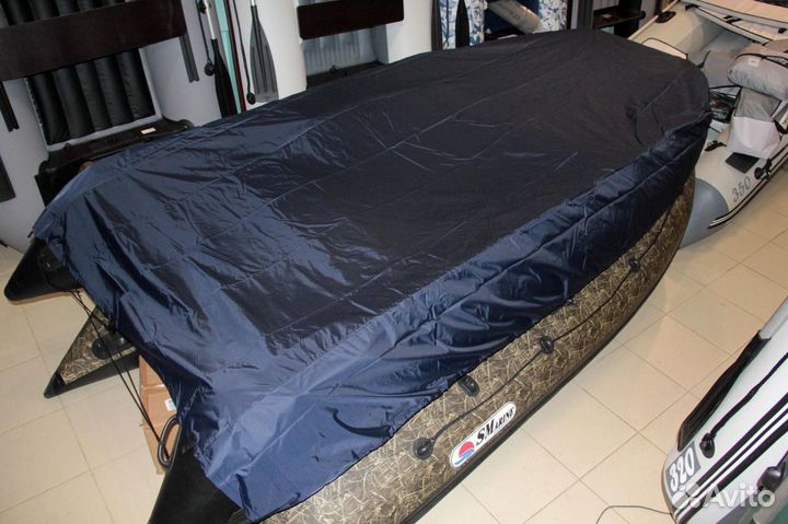 Тент стояночный для лодки пвх Синий