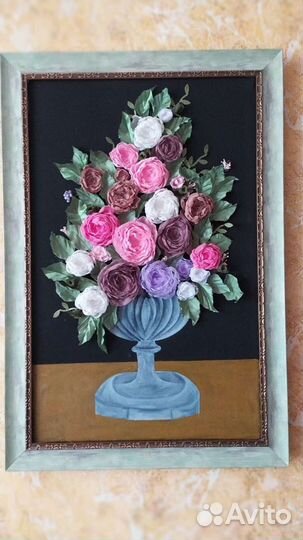 Картина (пионы из шифона)