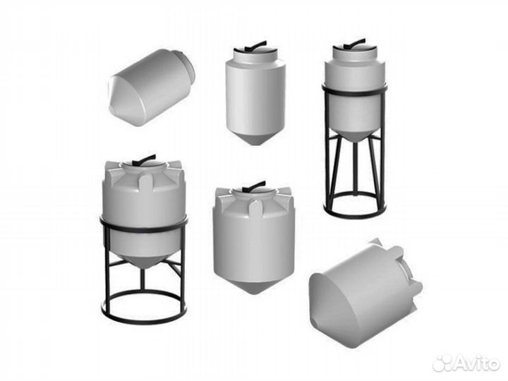 Емкости с полным сливом конусные