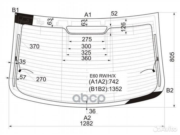 Стекло заднее с обогревом BMW 5-series E60 4D 0