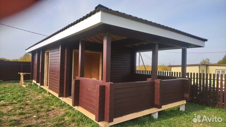 Строительство бань из бруса сухого профилированног