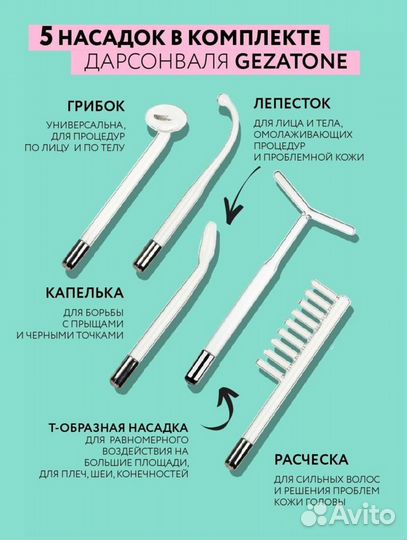Дарсонваль Gezatone для волос, лица и тела
