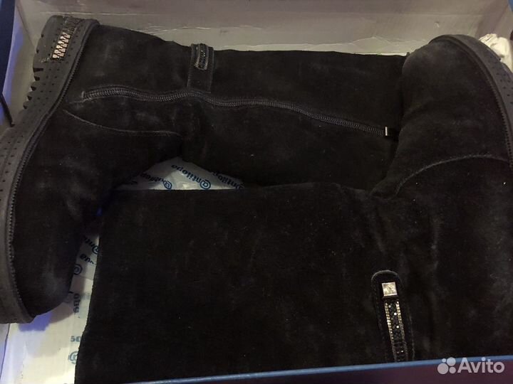 Сапоги зимние для девочки, натуральная замша, разм