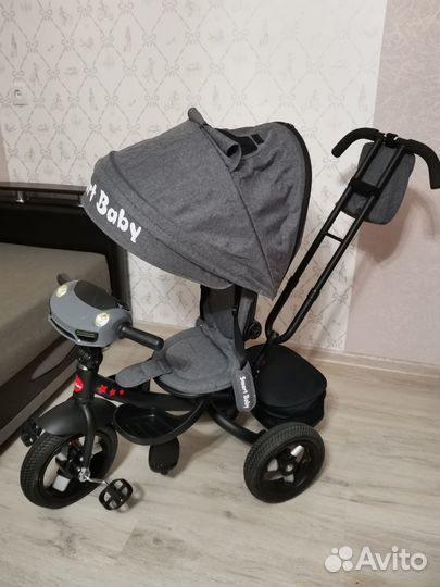 Детский велосипед 3х колесный с ручкой