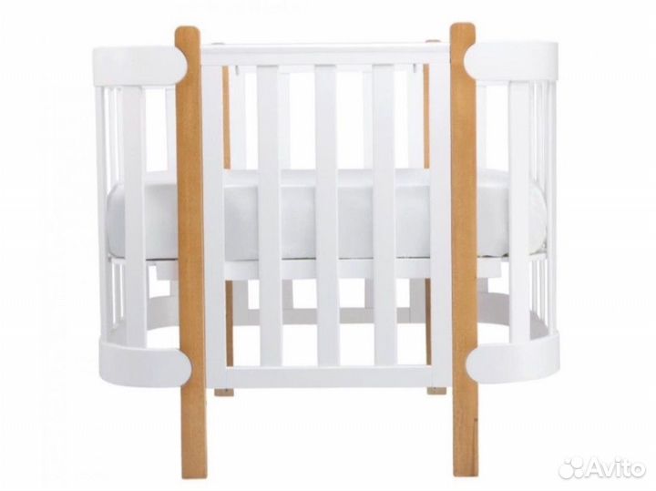 Детская кроватка 2 в 1 с маятником happy baby