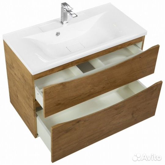 Тумба с раковиной BelBagno Marino-H60 90-BB900/450-LV-MR-PR Rovere Nature