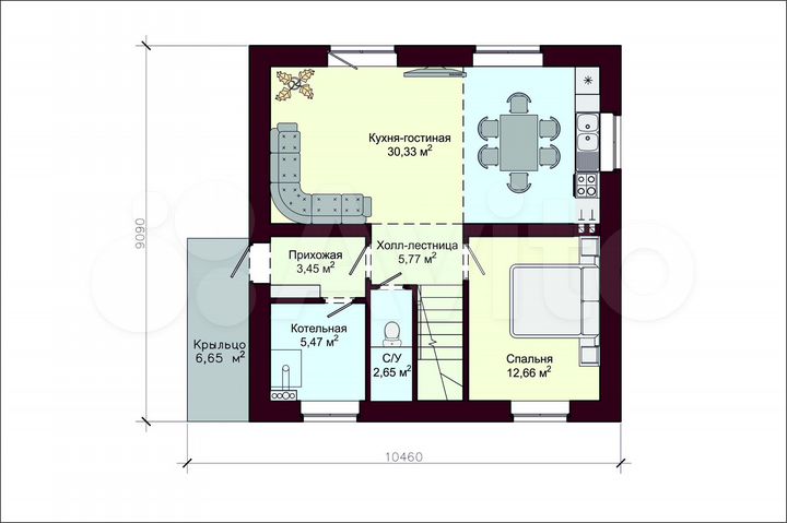 Дом 126 м² на участке 6 сот.