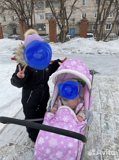 Детские зимние санки коляска