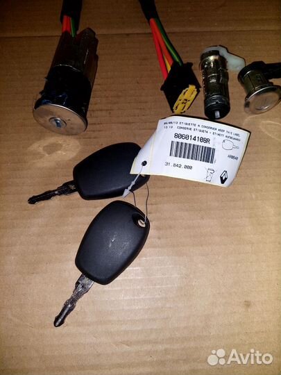 Замок зажигания с личинками рено логан 806014108r