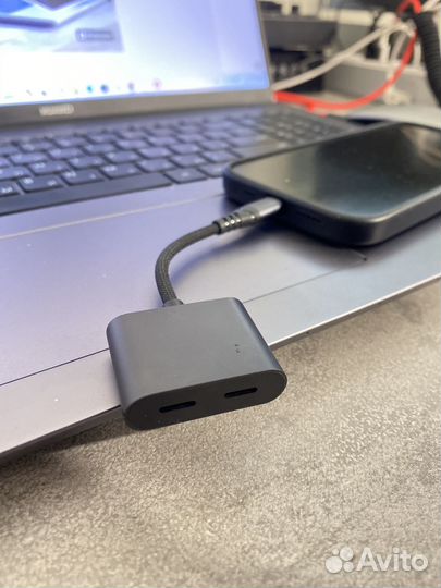 Аудио переходник Lightning на lightning 2в1 SY-L02