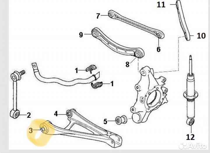 Сайлентблоки Touareg задний косой рычаг Точка опор
