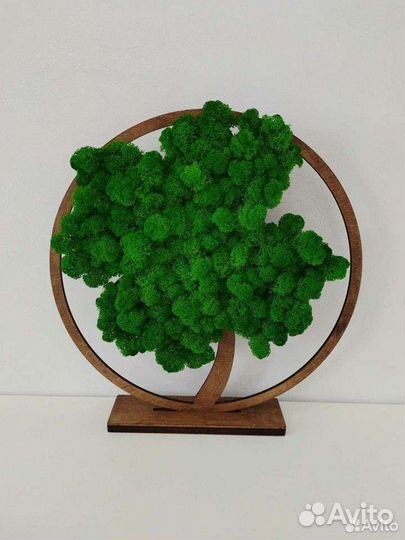 Панно со стабилизированным мхом и шунгитом