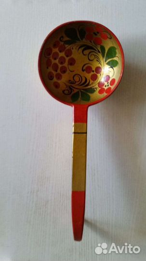 Деревянные ложки и половник, хохлома СССР