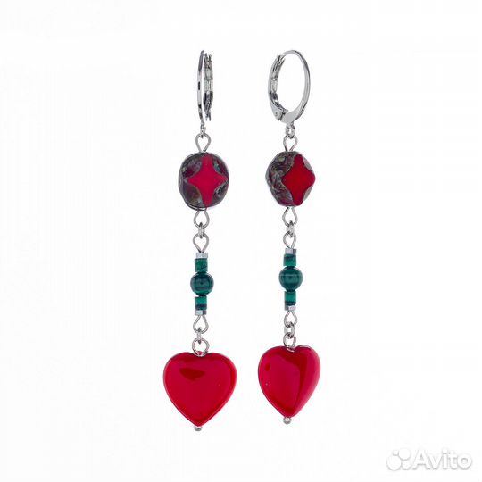 Серьги Lanzerotti, Crespino, с кораллом, мурано и