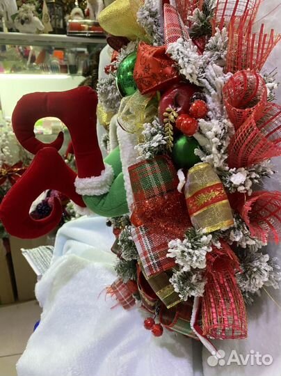 Новогодний венок ручной работы