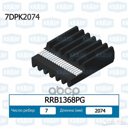 Ремень поликлиновой RRB1368PG Krauf