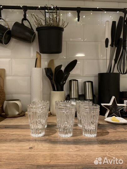 Хрустальные стаканы тяжелые стильные