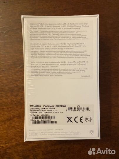 Плеер iPod classic 120GB Black MB565ZI/A