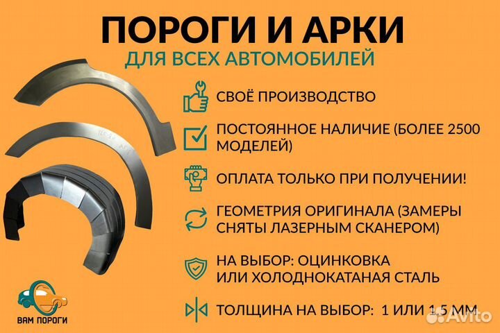 Ремонтные арки Toyota Corolla 9 (E120/130)