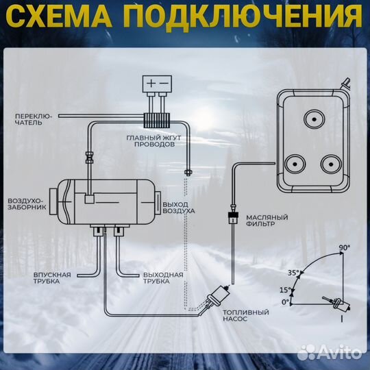 Автономный дизельный отопитель 5квт 12в