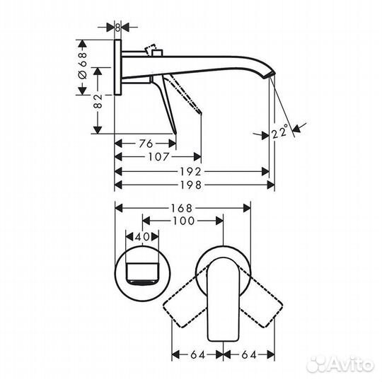 Встраиваемый смеситель Hansgrohe 75050000