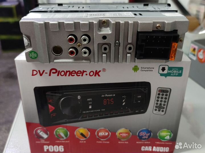 Магнитола Pioneer.ok P006, Bluetooth/USB/FM