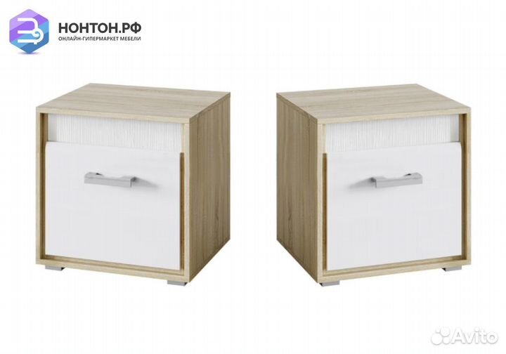 Комплект прикроватых тумб Фортуна белый глянец