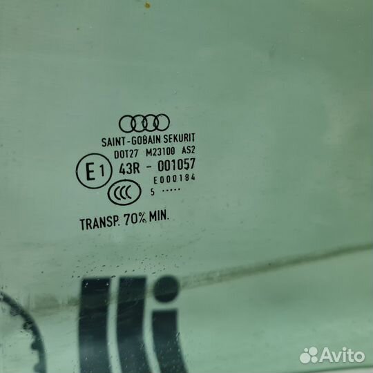 Стекло двери заднее левое Audi A3 8V 2019