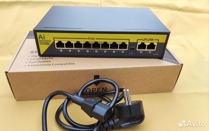 POE коммутатор 48В для камер