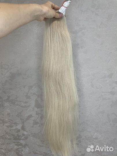 Натуральные волосы пепельный блонд 50-75 см