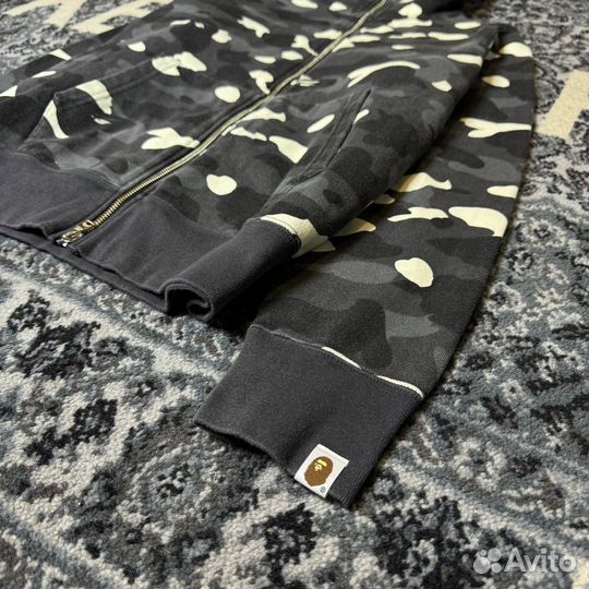 Худи A Bathing Ape Shark Full Zip Hoodie City Camo