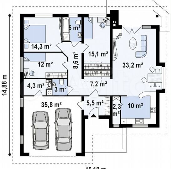 Дом 121 м² на участке 6 сот.