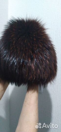 Шапка зимняя вязанный мех