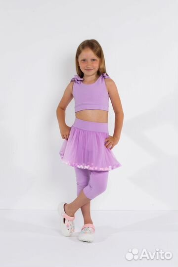 Костюм летний с топом и лосинами для девочки