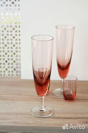 Бокалы из цветного стекла СССР Фужер тонкое стекло