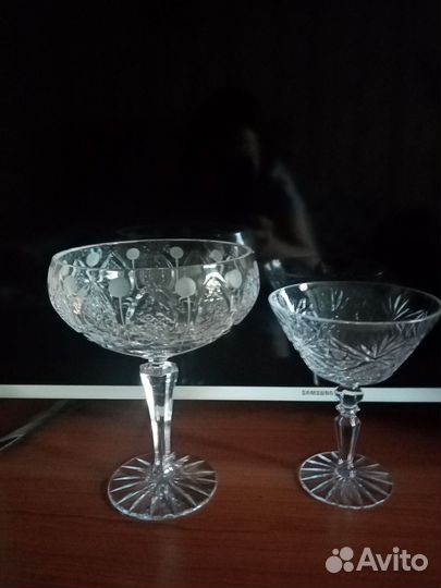 Хрустальная конфетница на ножке СССР