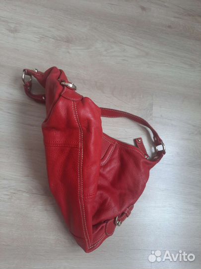 Сумка женская натуральная кожа красная