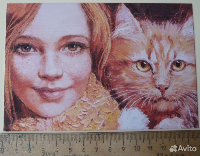 Открытка Рыжая парочка. Художник Ольга Симонова