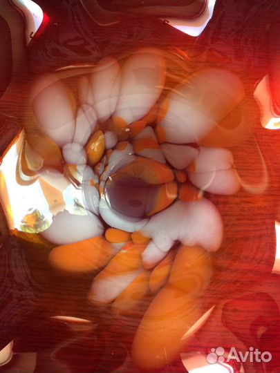 Блюдо 30 см цветное гутное стекло