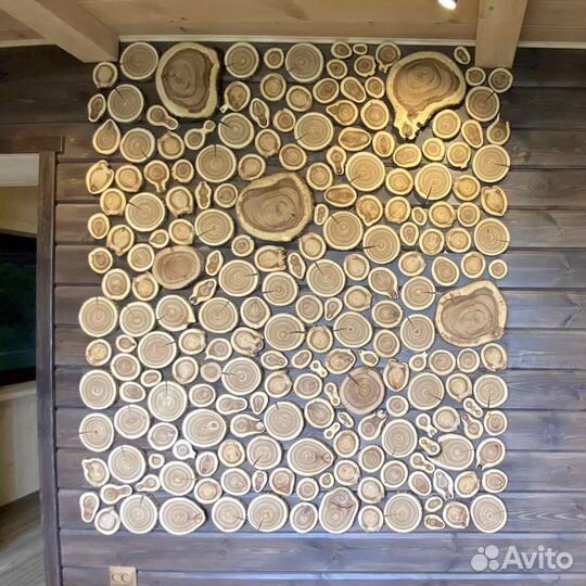 Панно из спилов дерева, спилы дерева