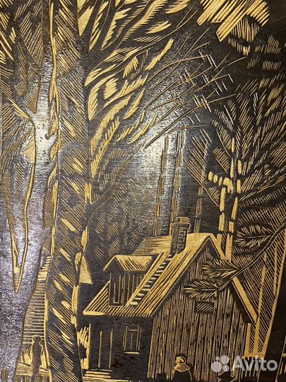 Линогравюра Дом на Емельянова