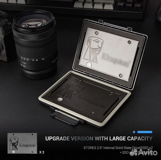 Коробка JJC для 2,5 SSD на 2 слота, ударопрочная