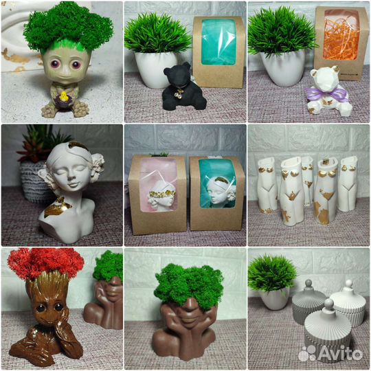 Гипсовые фигурки,шкатулки,декор