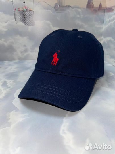 Бейсболка Polo Ralph Lauren синяя с красным лого