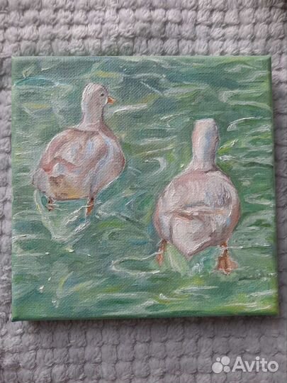 Картина маслом (гуси)