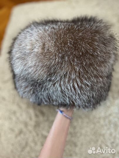 Шапка из песца. Зелёная норковая в подарок