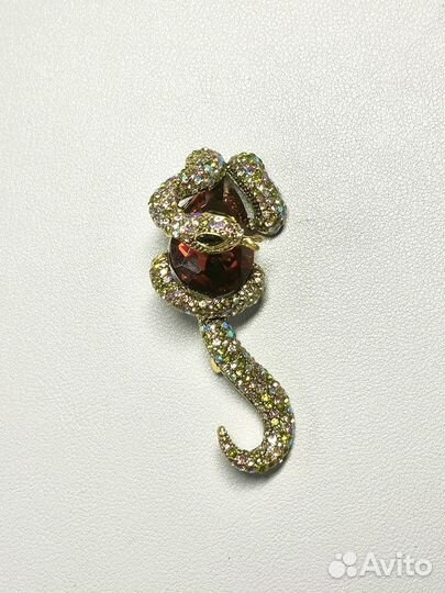 Брошь винтажная змея