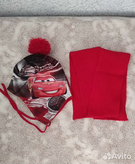Шапка и шарф демисезонные 5-6 лет